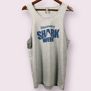 Men's Discovery Shark Week Logo Tank Top Size Medium Gray NWOT Promo